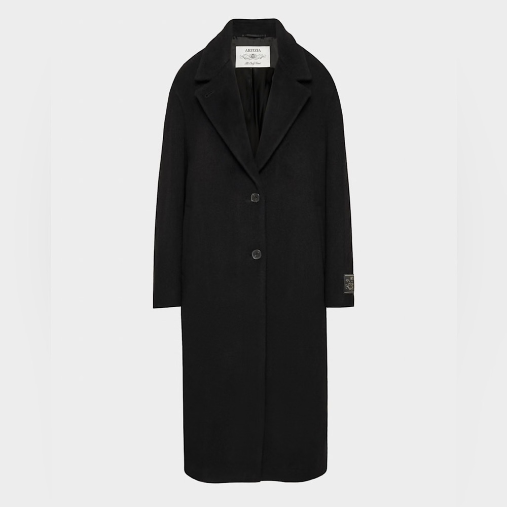 Aritzia The Only Coat - Soft Wool Cashmere in Black